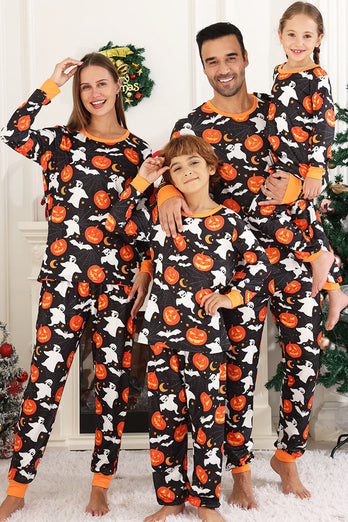 Halloween-Familien-Kürbis-bedrucktes Pyjama-Set