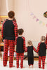 Laden Sie das Bild in den Galerie-Viewer, Schwarzes und rotes kariertes Weihnachts-Familienpyjama-Set mit Hirsch-Druck