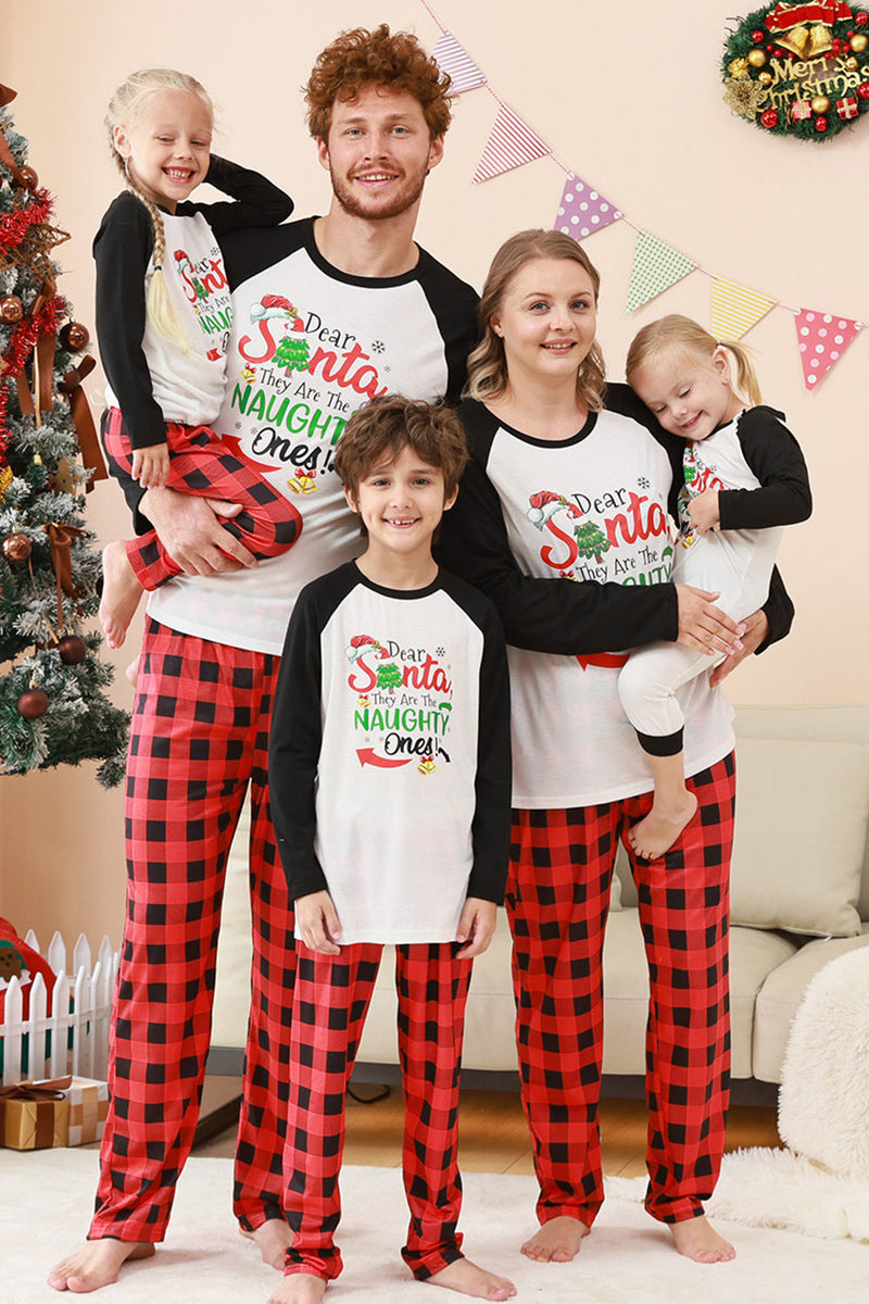 Laden Sie das Bild in den Galerie-Viewer, Schwarzes und rotes Familienpyjama-Set mit Weihnachtsmann-Druck