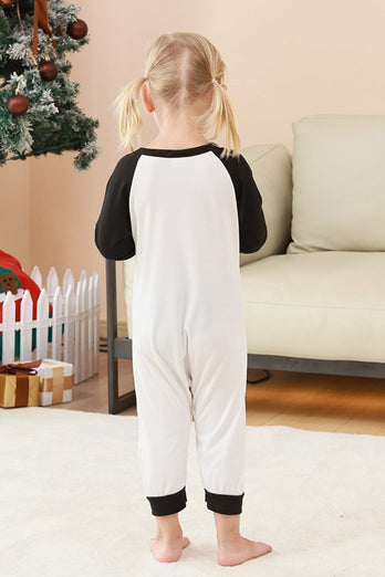 Schwarzes und rotes Familienpyjama-Set mit Weihnachtsmann-Druck