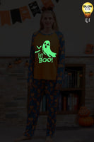 Laden Sie das Bild in den Galerie-Viewer, Orange Kürbis Druck Familie Halloween Pyjama (lange Ärmel)