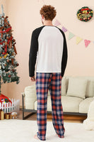 Laden Sie das Bild in den Galerie-Viewer, Schwarz-Blauer Familien-Weihnachtspyjama mit Baumdruck