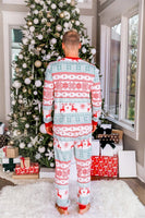 Laden Sie das Bild in den Galerie-Viewer, Schneeflocke und Hirsch Drucken Grau Familie Passendes Weihnachtspyjama Set