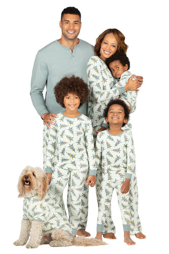 Grau Grün Weihnachtsbaum Druck Weihnachten Familie Passendes Pyjama Set