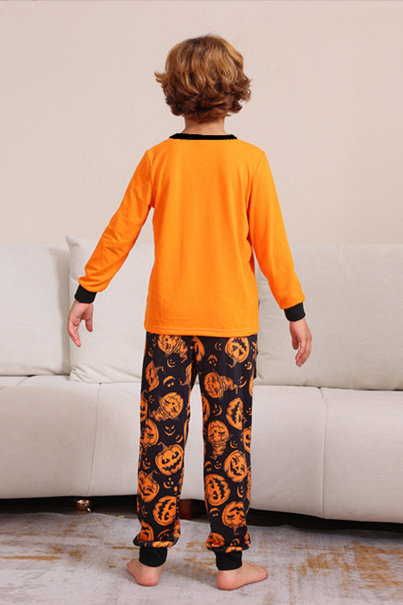 Laden Sie das Bild in den Galerie-Viewer, Kürbis Druck Orange Halloween Familie Pyjama Set