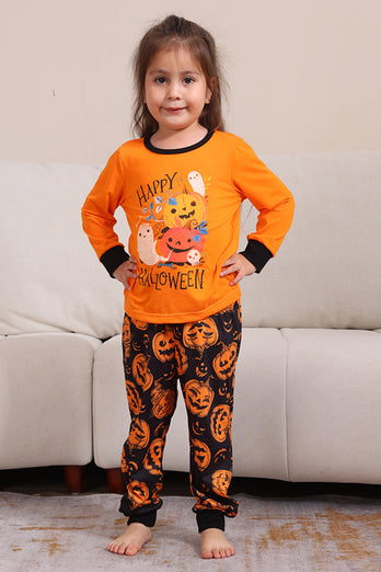 Kürbis Druck Orange Halloween Familie Pyjama Set