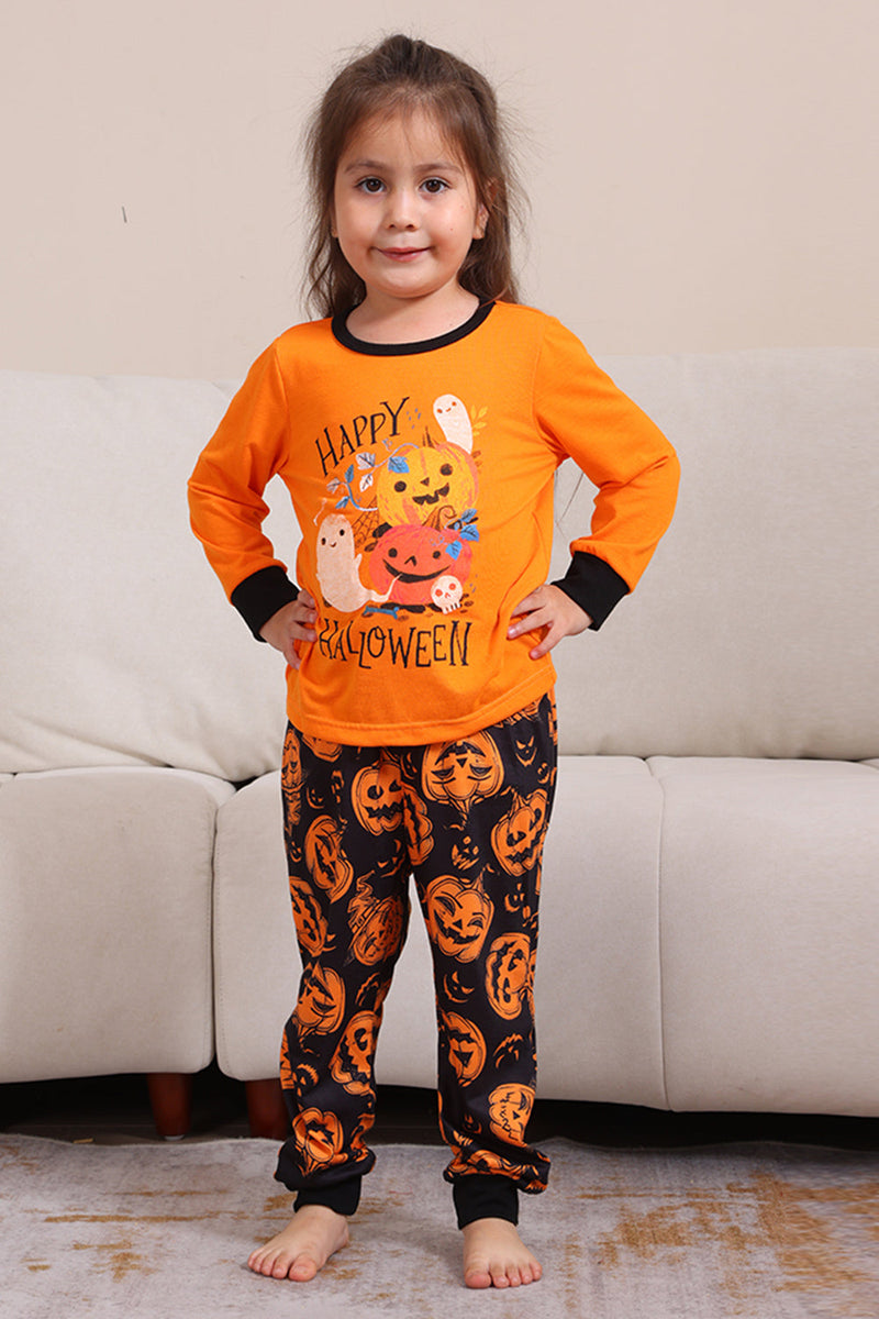 Laden Sie das Bild in den Galerie-Viewer, Kürbis Druck Orange Halloween Familie Pyjama Set