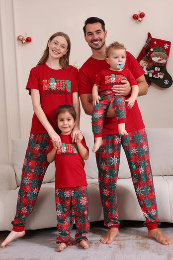 Rote Frohe Weihnachten Familie Pyjama-Sets