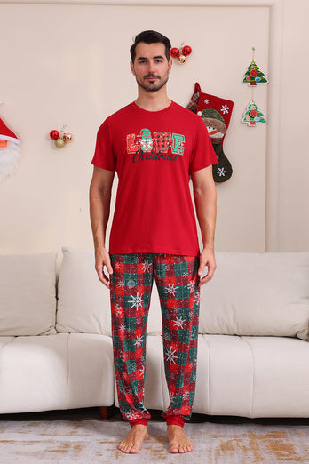 Rote Frohe Weihnachten Familie Pyjama-Sets