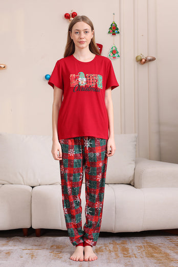 Rote Frohe Weihnachten Familie Pyjama-Sets