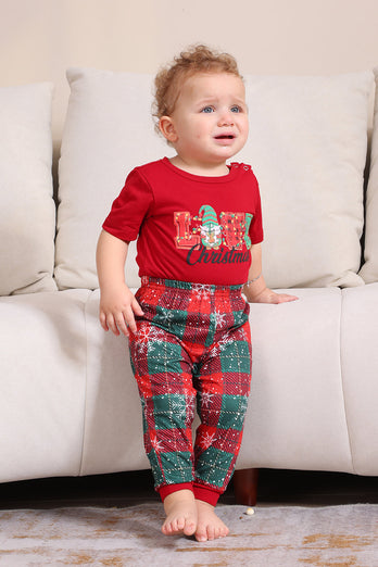 Rote Frohe Weihnachten Familie Pyjama-Sets