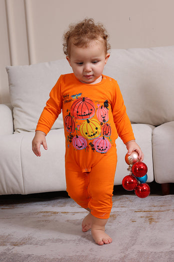 Halloween Orange Kürbis Familie Pyjama Set