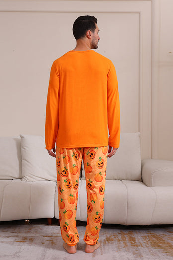 Halloween Orange Kürbis Familie Pyjama Set