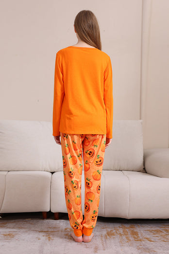 Halloween Orange Kürbis Familie Pyjama Set