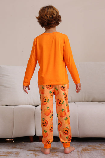 Halloween Orange Kürbis Familie Pyjama Set