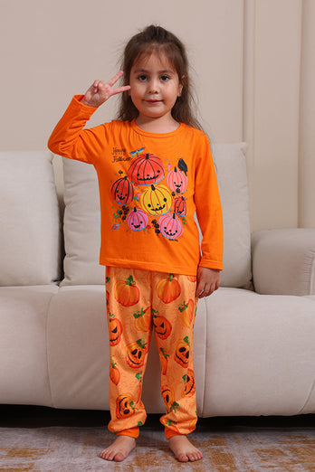 Halloween Orange Kürbis Familie Pyjama Set