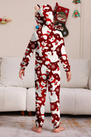 Laden Sie das Bild in den Galerie-Viewer, Burgunderrotes Bären-Familien-Pyjama-Set