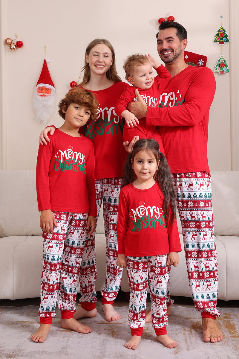 Laden Sie das Bild in den Galerie-Viewer, Rotes Weihnachts-Familien-Pyjama-Set