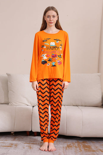 Orange Halloween Familie Passendes Pyjama-Set