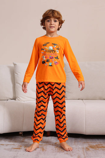 Orange Halloween Familie Passendes Pyjama-Set