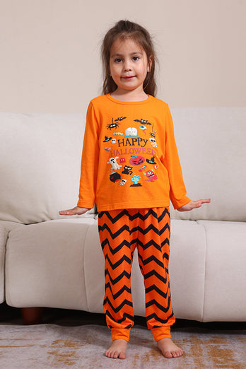 Orange Halloween Familie Passendes Pyjama-Set