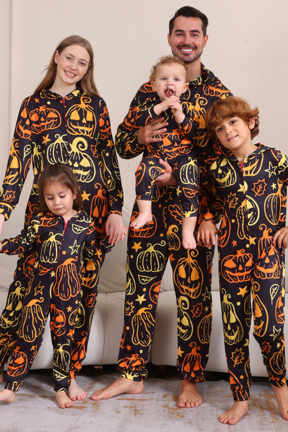 Schwarzer Druck Halloween Familie Passendes Pyjama-Set