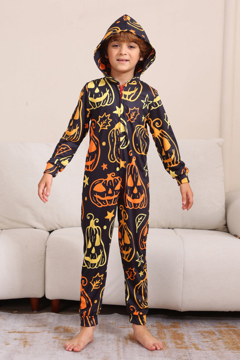 Laden Sie das Bild in den Galerie-Viewer, Schwarzer Druck Halloween Familie Passendes Pyjama-Set