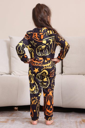 Schwarzer Druck Halloween Familie Passendes Pyjama-Set