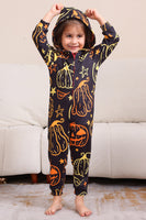 Laden Sie das Bild in den Galerie-Viewer, Schwarzer Druck Halloween Familie Passendes Pyjama-Set