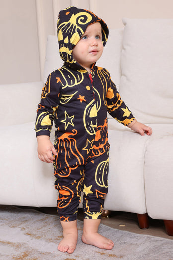 Schwarzer Druck Halloween Familie Passendes Pyjama-Set