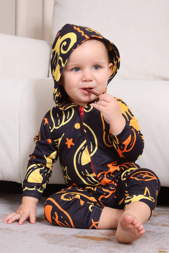 Schwarzer Druck Halloween Familie Passendes Pyjama-Set