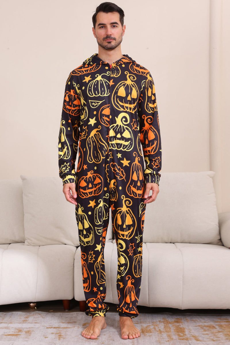 Laden Sie das Bild in den Galerie-Viewer, Schwarzer Druck Halloween Familie Passendes Pyjama-Set