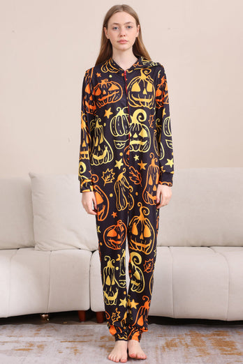 Schwarzer Druck Halloween Familie Passendes Pyjama-Set