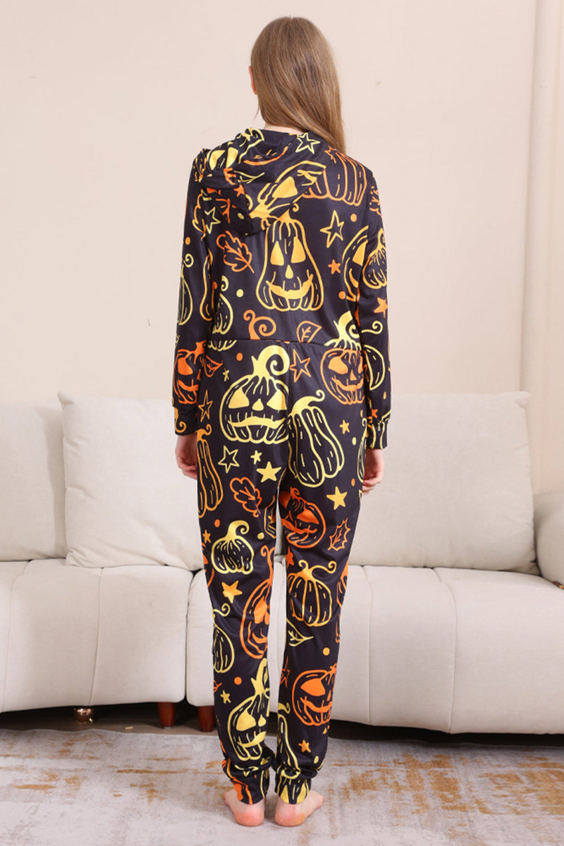 Laden Sie das Bild in den Galerie-Viewer, Schwarzer Druck Halloween Familie Passendes Pyjama-Set