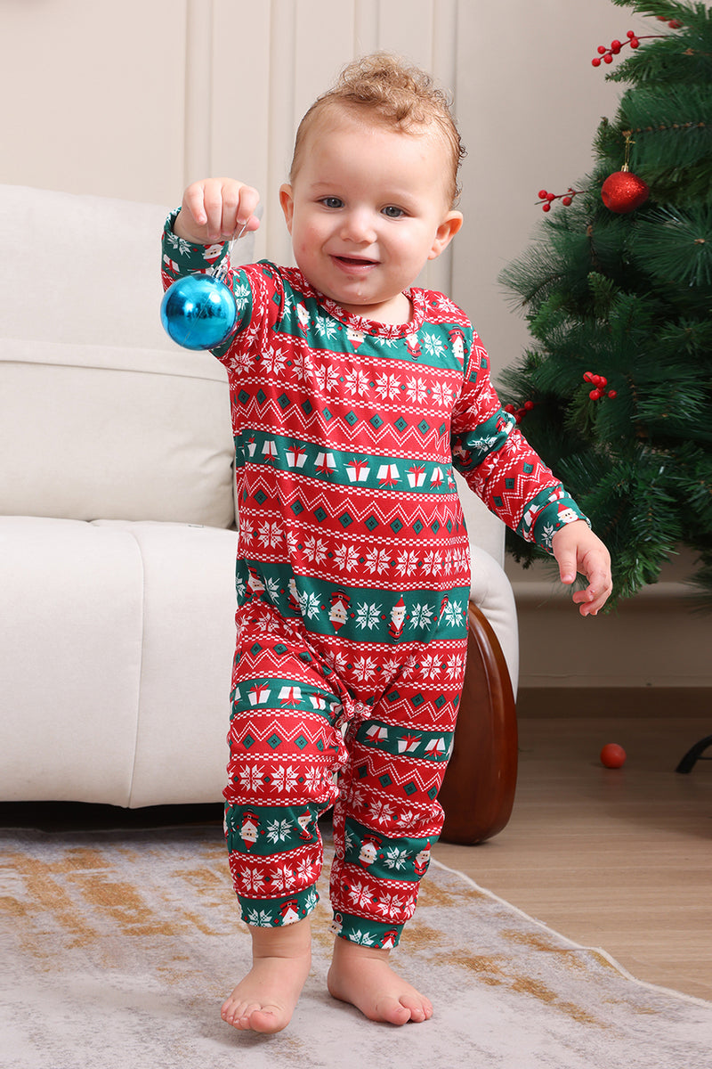 Laden Sie das Bild in den Galerie-Viewer, Dunkelgrünes Weihnachts-Familien-Pyjama-Set