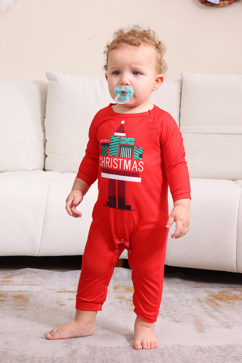 Laden Sie das Bild in den Galerie-Viewer, Roter Druck Weihnachten Familie Passendes Pyjama-Set