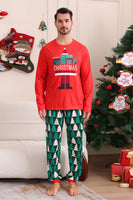 Laden Sie das Bild in den Galerie-Viewer, Roter Druck Weihnachten Familie Passendes Pyjama-Set