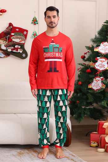 Roter Druck Weihnachten Familie Passendes Pyjama-Set