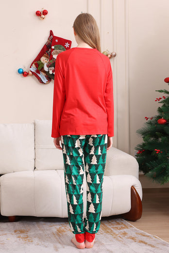 Roter Druck Weihnachten Familie Passendes Pyjama-Set