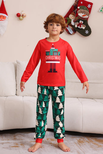 Roter Druck Weihnachten Familie Passendes Pyjama-Set