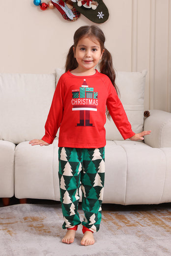 Roter Druck Weihnachten Familie Passendes Pyjama-Set