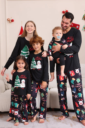 Schwarzes Frohe Weihnachten Familie Pyjama-Set