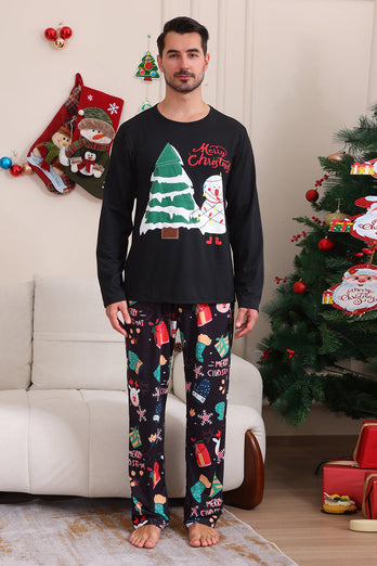 Schwarzes Frohe Weihnachten Familie Pyjama-Set