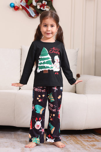 Schwarzes Frohe Weihnachten Familie Pyjama-Set