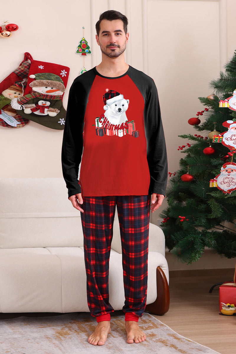 Laden Sie das Bild in den Galerie-Viewer, Roter Bär Rot Liebe frohe Weihnachten Family Pyjama Set