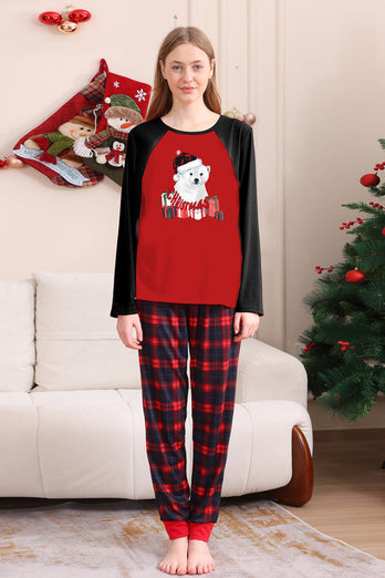 Roter Bär Rot Liebe frohe Weihnachten Family Pyjama Set