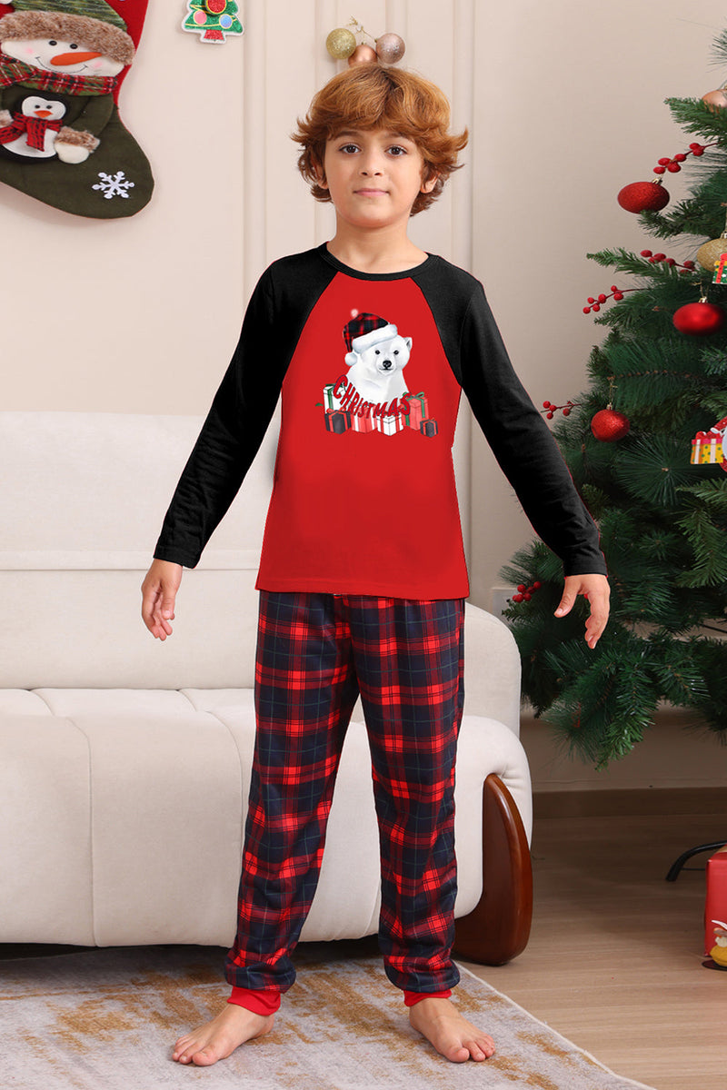 Laden Sie das Bild in den Galerie-Viewer, Roter Bär Rot Liebe frohe Weihnachten Family Pyjama Set