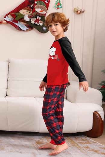 Roter Bär Rot Liebe frohe Weihnachten Family Pyjama Set