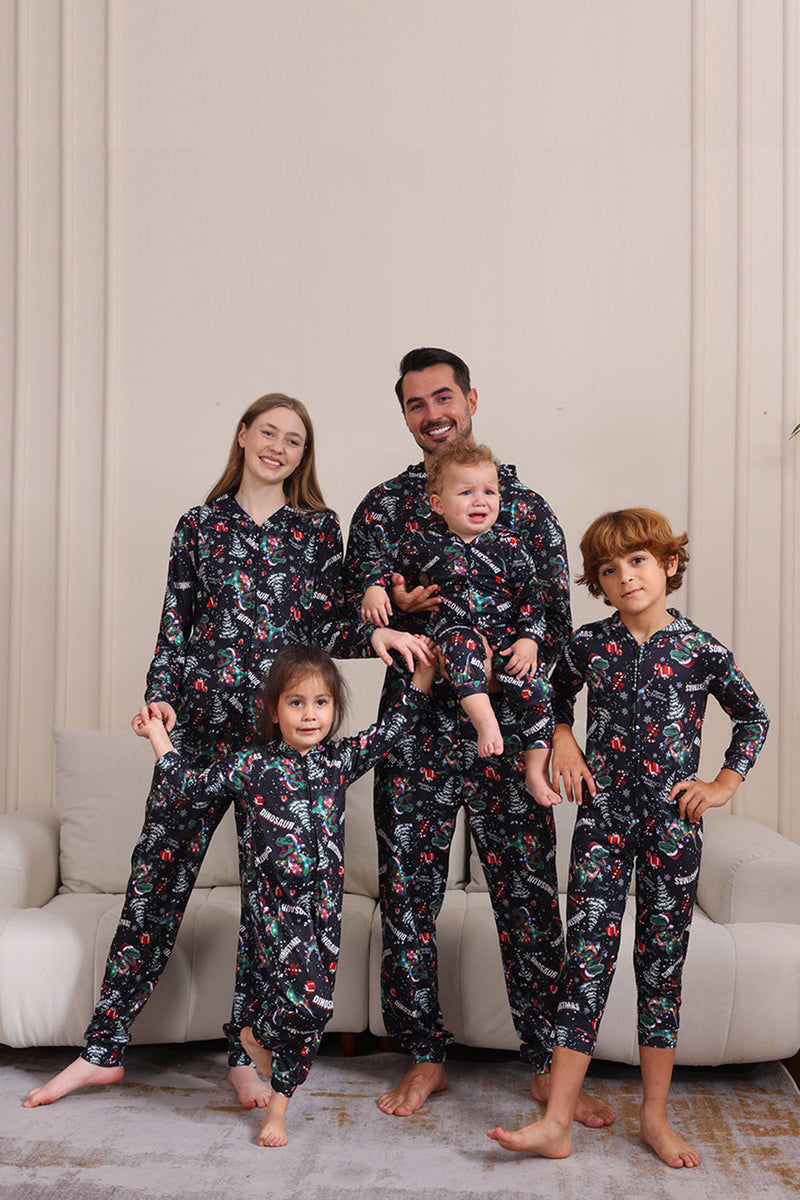 Laden Sie das Bild in den Galerie-Viewer, Weihnachten Marineblaue Familie Passende Kapuzenpyjamas