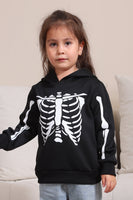 Laden Sie das Bild in den Galerie-Viewer, Schwarze Skelett Kapuze Halloween Familie Sweatshirts